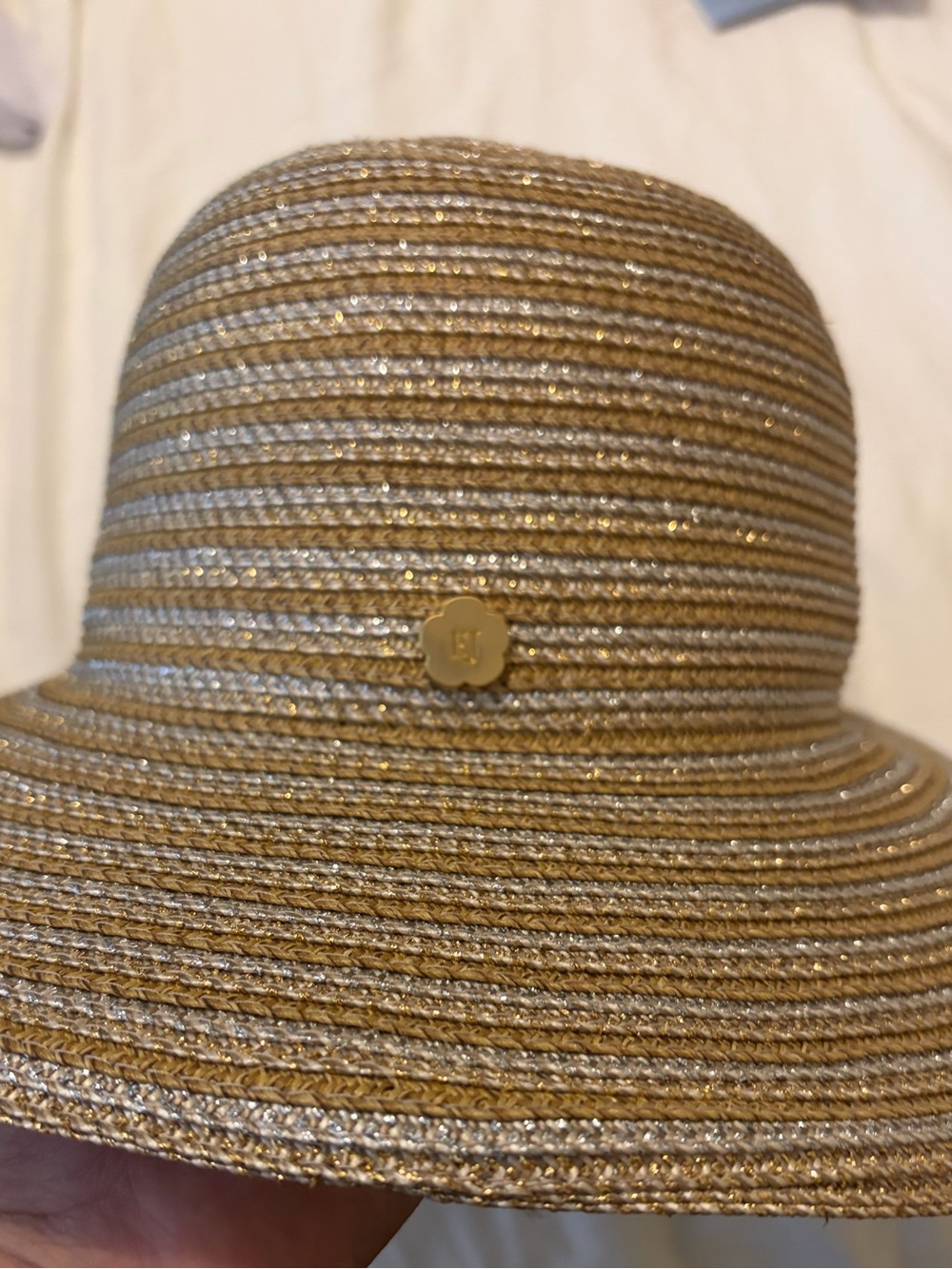 Eric Javits Metallic Gold Straw Hat